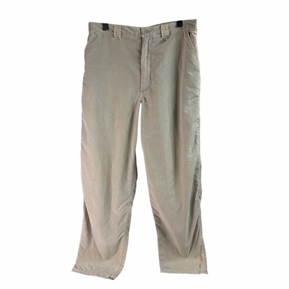 CABELAS Outdoor Gear Nylon Cargo Style Pants Mens   32/30 Khaki Zip Pockets